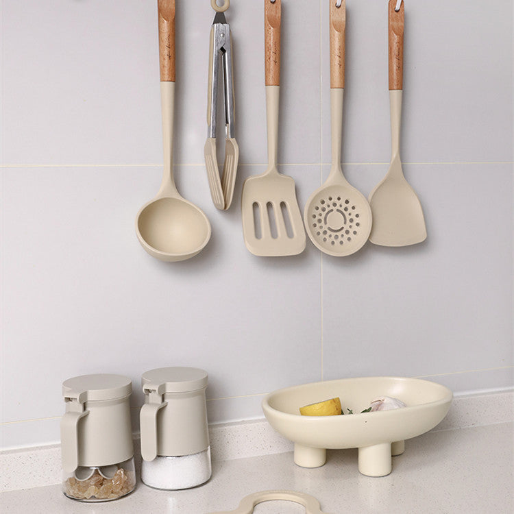 Assorted Silicone Wood Handle Utensil Set The Unalia Brand