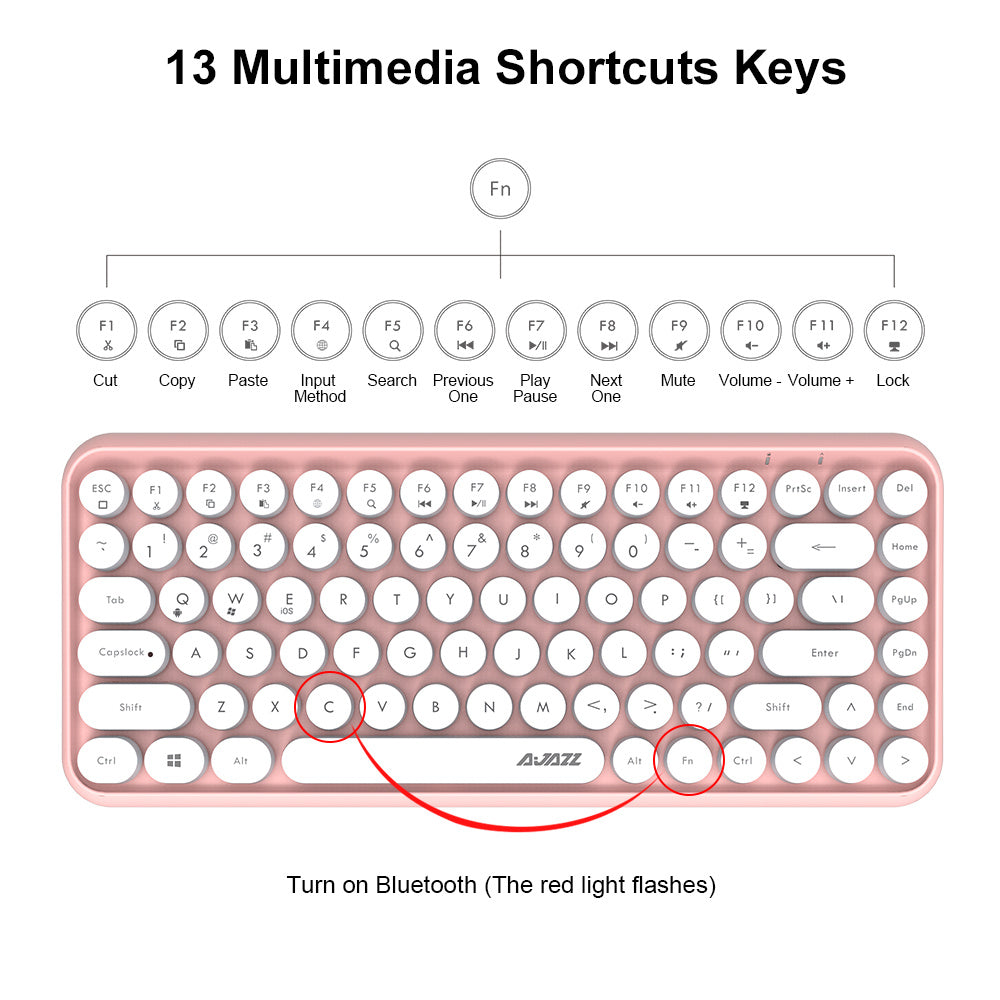 Assorted Bluetooth Circle Keyboaard The Unalia Brand