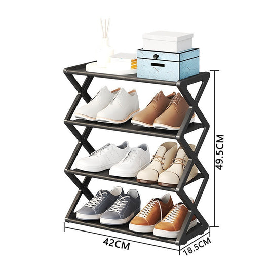 X-type Shoe Rack Simple Assembly Steel Tube Student Dormitory Multi-functional Storage Rack The Unalia Brand