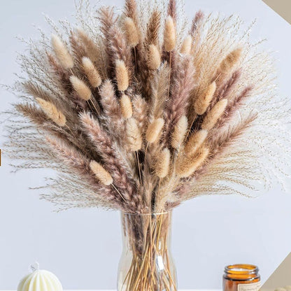 PAMPAS Bohemian Decorative Reed Rabbit Tail Grass Mix And Match Dried Flowers Bouquet The Unalia Brand