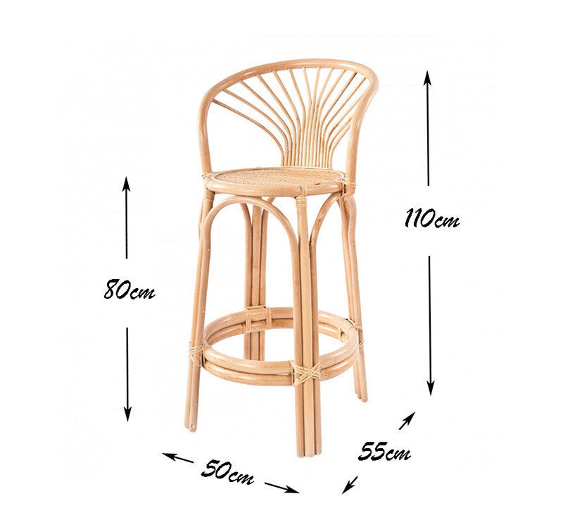 Vintage Bar Chair Cafe Restaurant Rattan The Unalia Brand