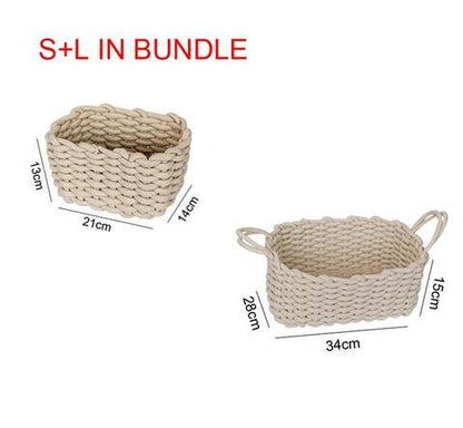 Nordic Wind Hand-woven Thick Cotton Rope Storage Box Simple Storage Basket The Unalia Brand