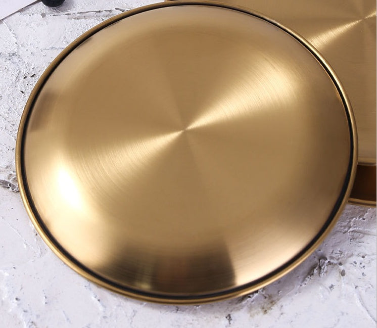 Round Stainless Steel Serving Tray The Unalia Brand