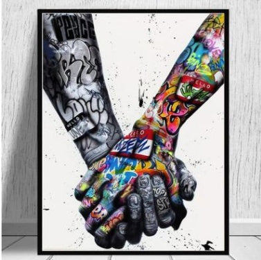 Modern Street Graffiti Hands Canvas