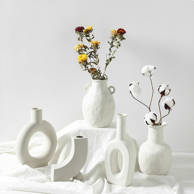 Assorted White Nordic Vases The Unalia Brand