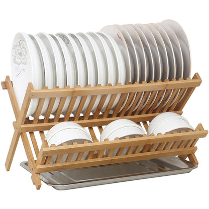 Bamboo Diagonal Kitchen Dish Rack