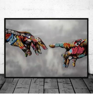 Modern Street Graffiti Hands Canvas