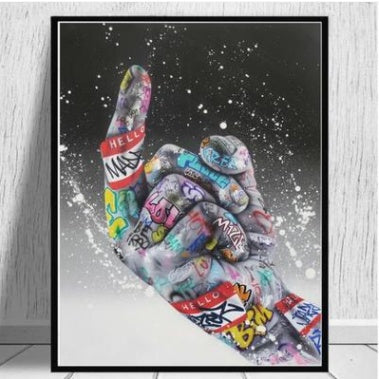 Modern Street Graffiti Hands Canvas