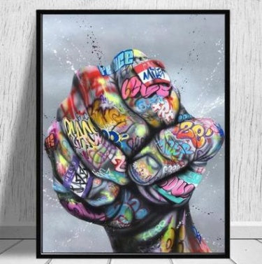 Modern Street Graffiti Hands Canvas