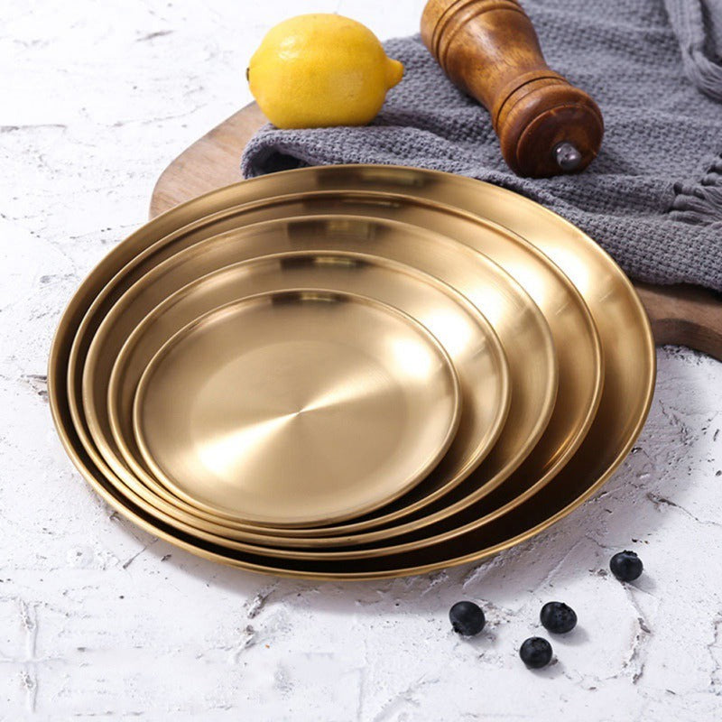 Round Stainless Steel Serving Tray The Unalia Brand