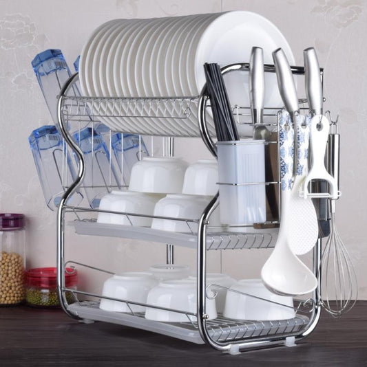 Three-Layer Steel Sink Dish Rack