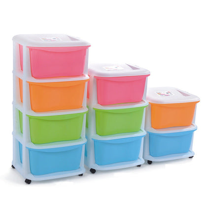 Candy color storage drawer cabinet, plastic finishing cabinet, drawer, wardrobe, underwear, socks, lockers The Unalia Brand