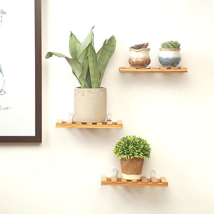 Bamboo Floating Wall Shelf