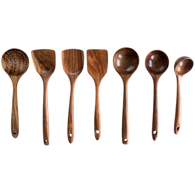 7-Piece Acacia Wood Wooden Spoon Set The Unalia Brand