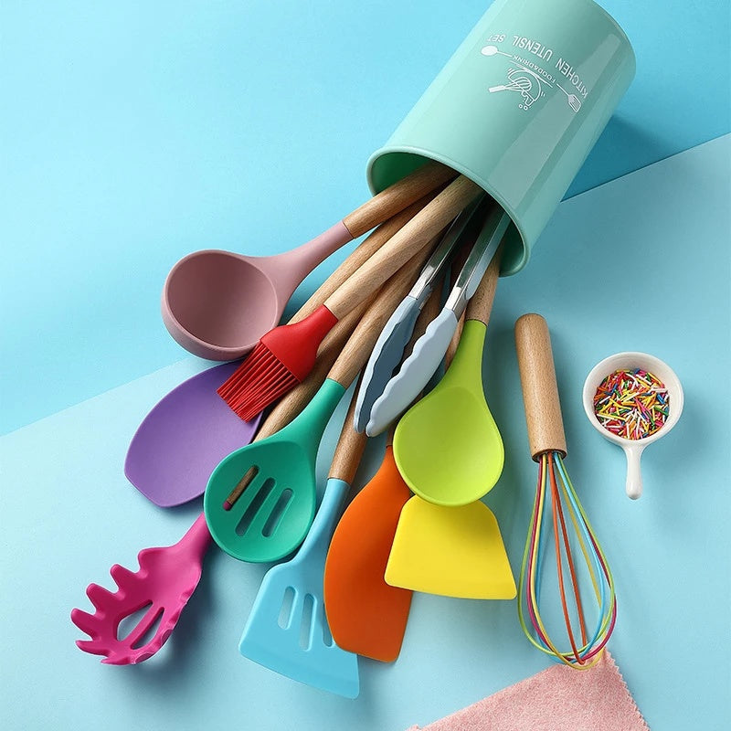 Colourful Silicone Cooking Utensils Set The Unalia Brand