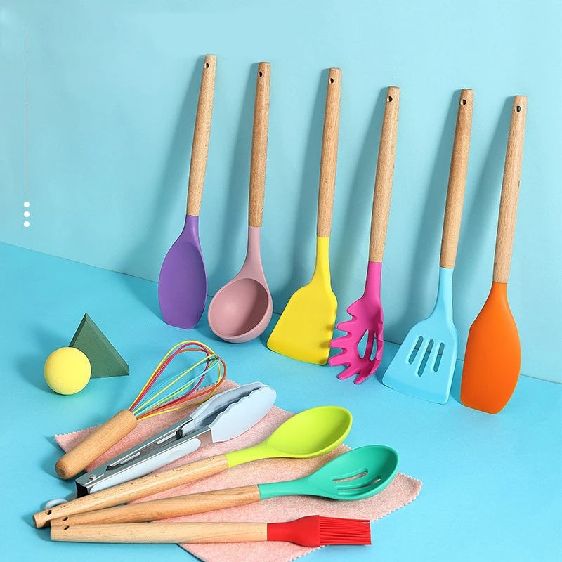 Colourful Silicone Cooking Utensils Set The Unalia Brand