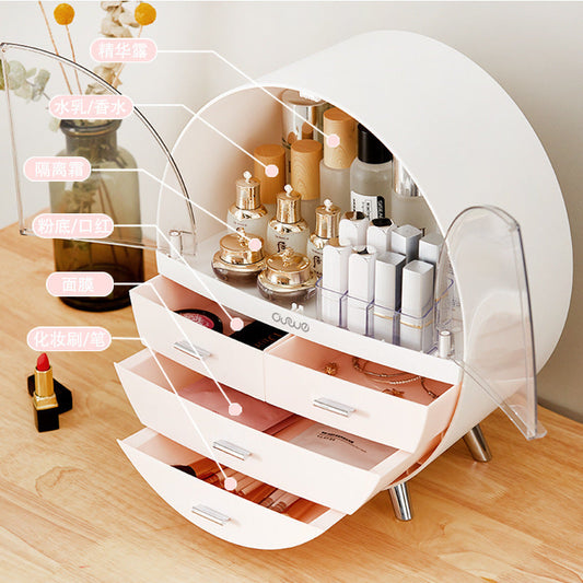 Net Celebrity Creative Cosmetics Drawer Type Desktop Dustproof Lipstick Mask Dressing Table Skin Care Product Rack The Unalia Brand