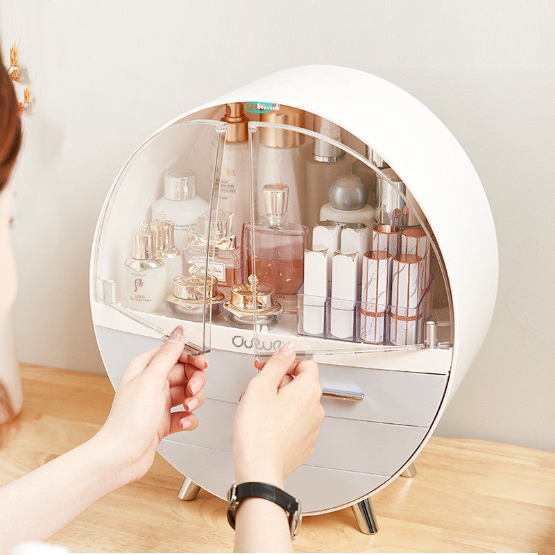 Net Celebrity Creative Cosmetics Drawer Type Desktop Dustproof Lipstick Mask Dressing Table Skin Care Product Rack The Unalia Brand