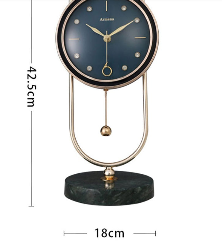 Marble Metal Clock Home The Unalia Brand