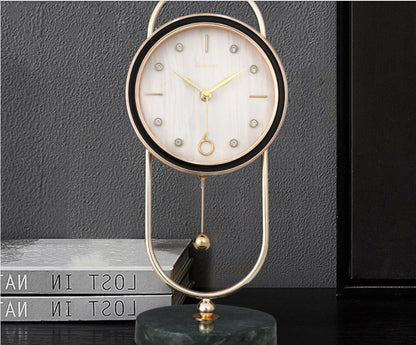 Marble Metal Clock Home The Unalia Brand