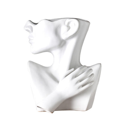 White Nordic Head Scultpure Vase The Unalia Brand