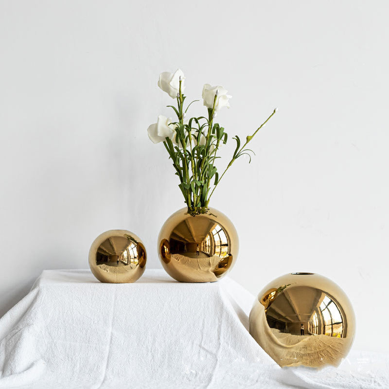 Handmade Gold Sphere Vases The Unalia Brand