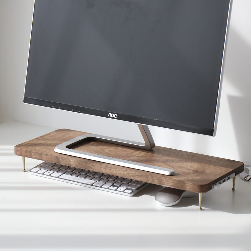 Walnut Multifunctional Desktop Stand The Unalia Brand