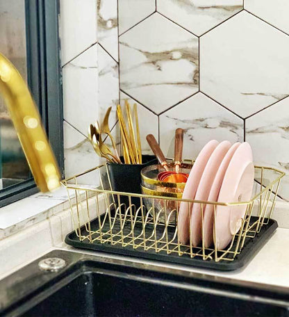 Gold Plated Black Drain Rack