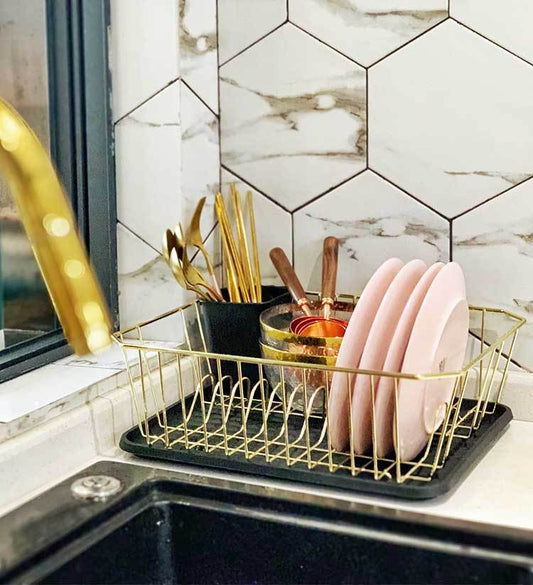 Gold Plated Black Drain Rack