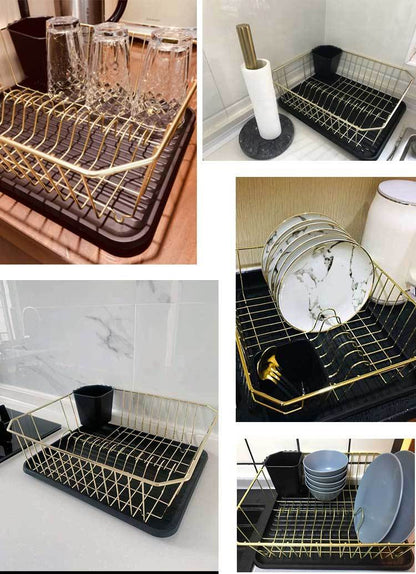 Gold Plated Black Drain Rack