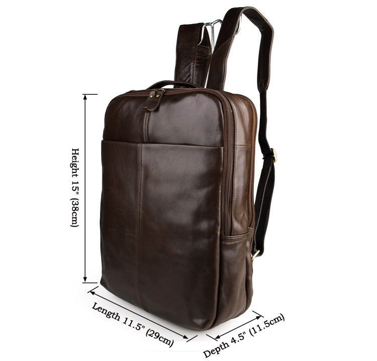 Top layer leather computer backpack The Unalia Brand