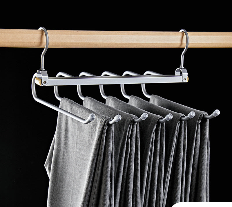 Multi-layer Hanger Aluminum Alloy Trouser Press Household Magic Pants Rack The Unalia Brand