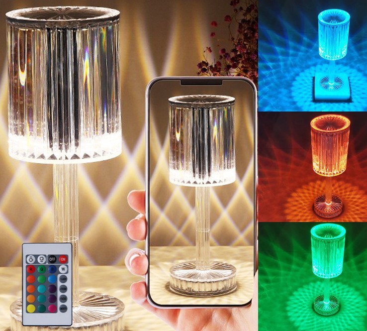 New Crystal Table Lamp Hotel Decoration Diamond Romantic Warm Led For Home Decor Romantic Gift Night Light The Unalia Brand