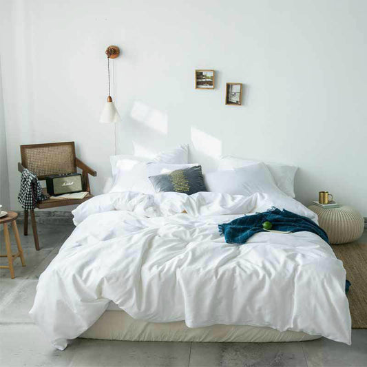 All White Bushed Cloth Bedding The Unalia Brand