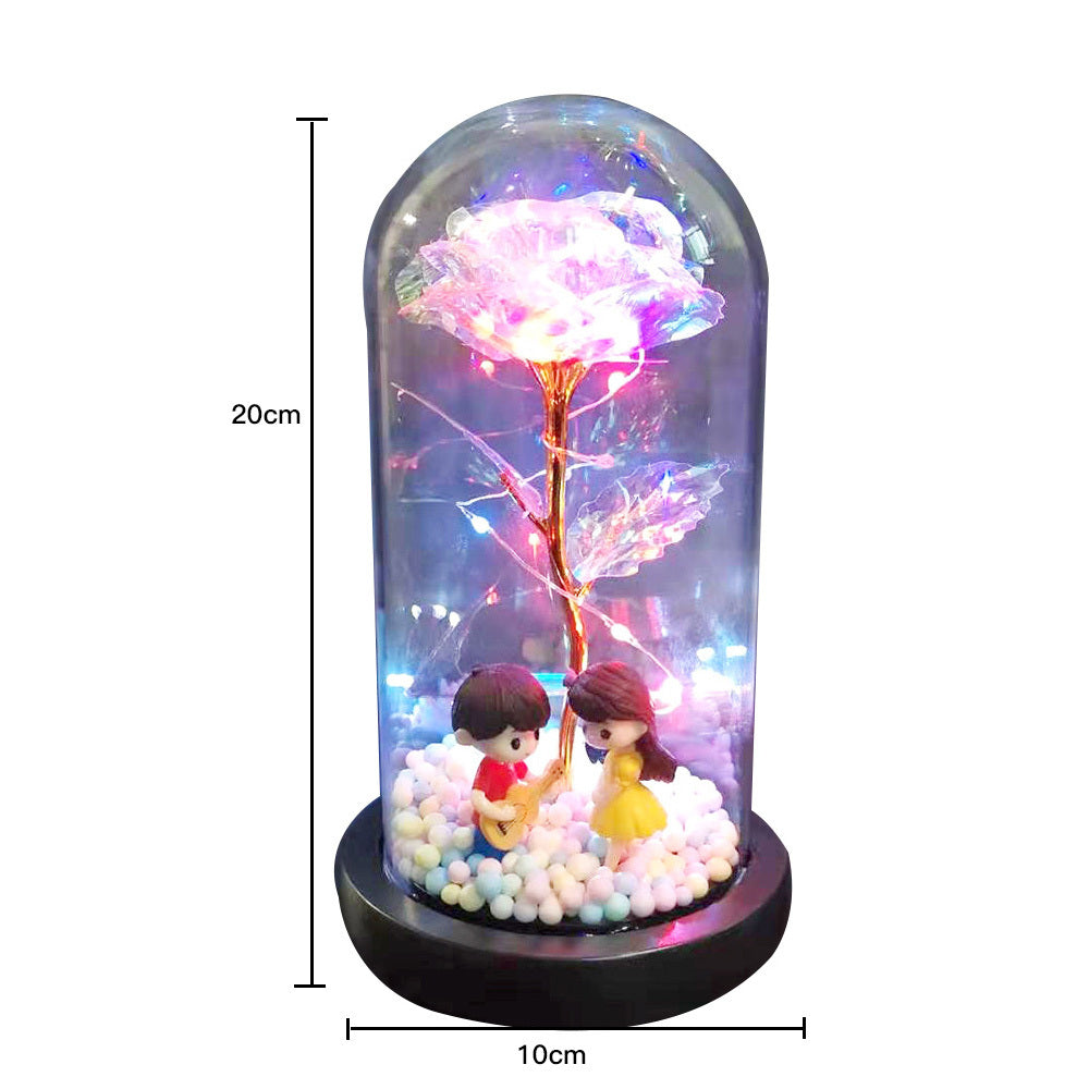 Eternal Rose LED Glass Lantern The Unalia Brand