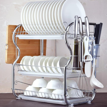 Three-Layer Steel Sink Dish Rack