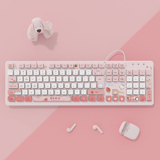 All Pink Wireless 2.4G Keyboard The Unalia Brand