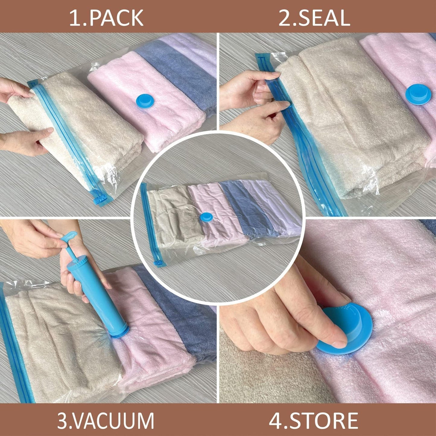 Transparent Vacuum Bag Clothing Compression Household Travel Thickened Plus-sized Quilt Storage Vacuum Organizing Folders The Unalia Brand