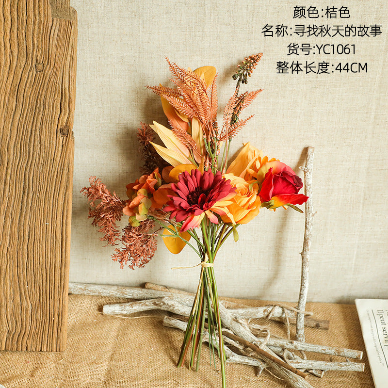 Autumn Color Bouquets Of Green Plants Wholesale Artificial Flowers The Unalia Brand