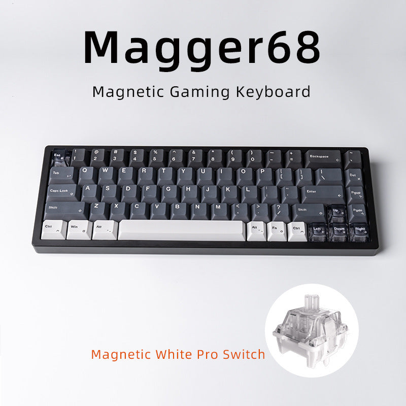 Magnetic White Porcelain Jade 68 Key Aluminum Tuo Keyboard The Unalia Brand