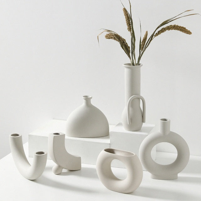 Assorted White Nordic Vases The Unalia Brand