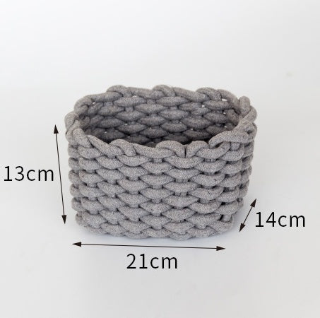 Nordic Wind Hand-woven Thick Cotton Rope Storage Box Simple Storage Basket The Unalia Brand