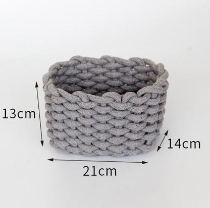 Nordic Wind Hand-woven Thick Cotton Rope Storage Box Simple Storage Basket The Unalia Brand