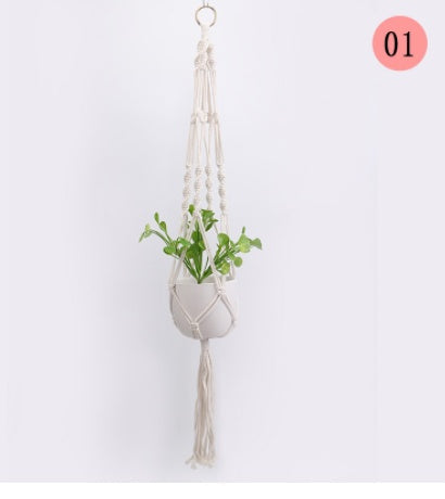 4 Piece Macrame Plant Hangers + Shelf The Unalia Brand