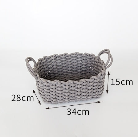 Nordic Wind Hand-woven Thick Cotton Rope Storage Box Simple Storage Basket The Unalia Brand