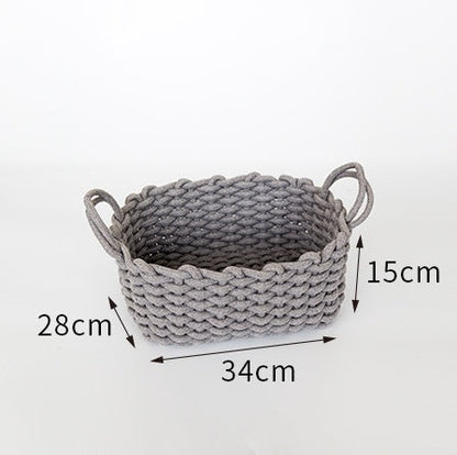 Nordic Wind Hand-woven Thick Cotton Rope Storage Box Simple Storage Basket The Unalia Brand