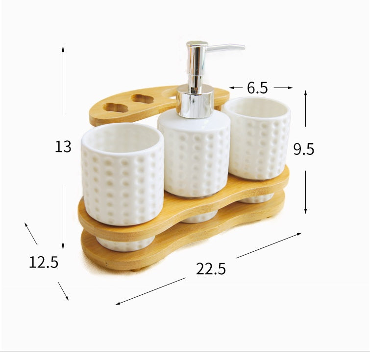 Wooden Frame Bathroom Set + Brush The Unalia Brand