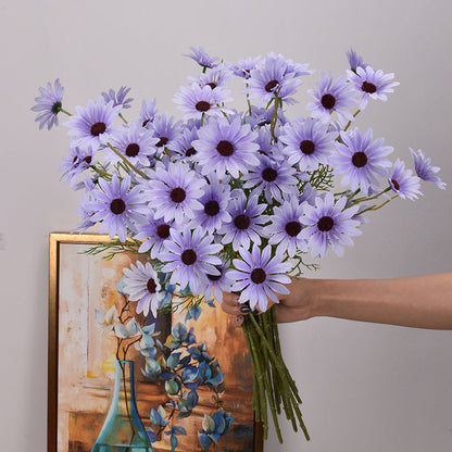 Home Decoration 5 Heads New York Aster Artificial Flowers The Unalia Brand