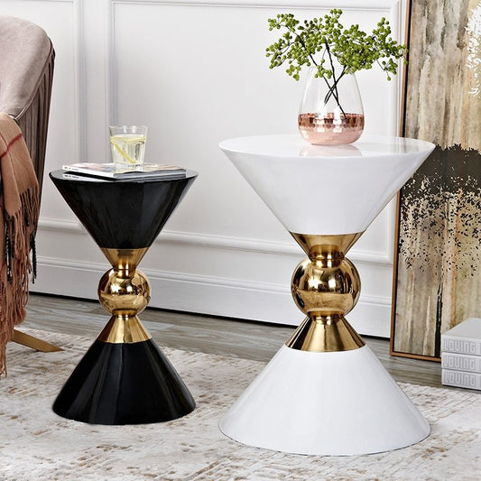 Light luxury style side table post-modern Mini removable sofa corner American black and white New Chinese style stainless steel corner table The Unalia Brand