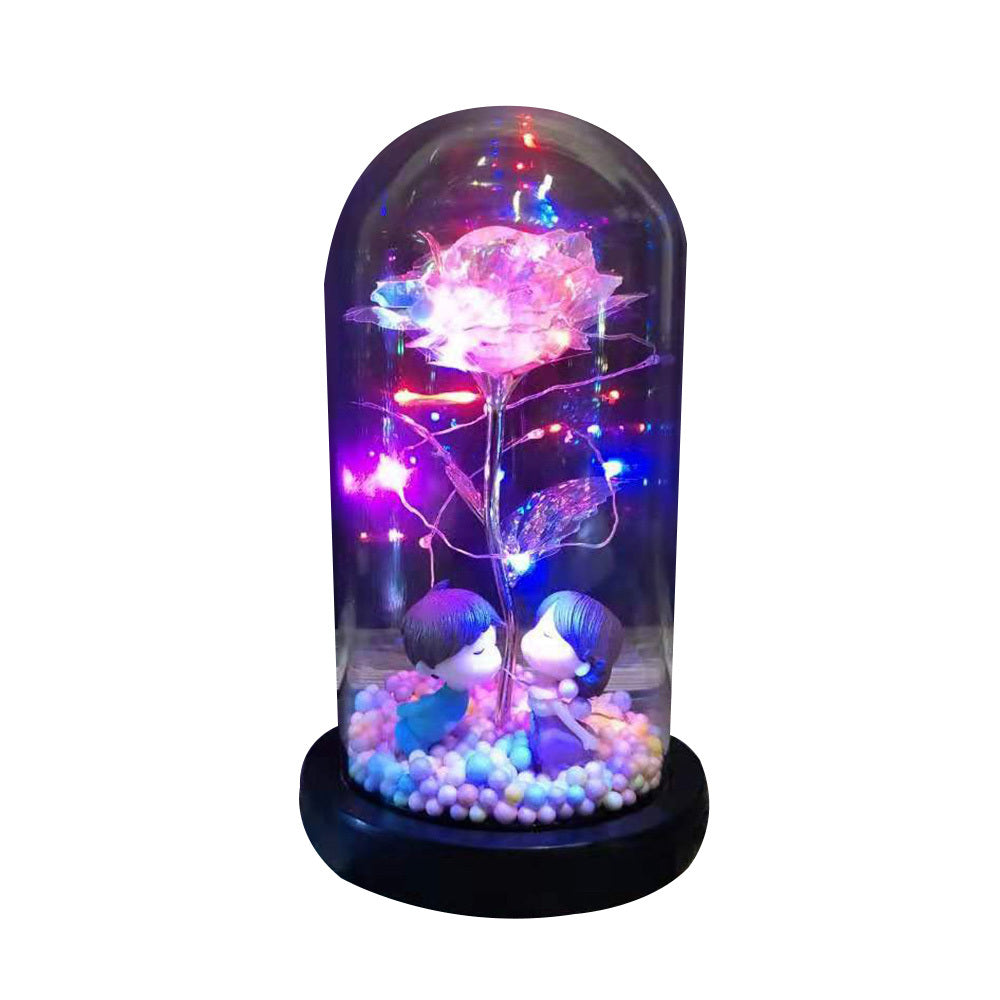 Eternal Rose LED Glass Lantern The Unalia Brand